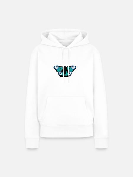Nazar Butterfly - Frauen Premium Bio Hoodie - Weiß