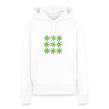 ETOILE. ETOILES. STAR. ETOILES. FÊTE. ANNIVERSAIRE - Sweat à capuche Premium bio Femme - blanc - Devant - Julia (174cm)