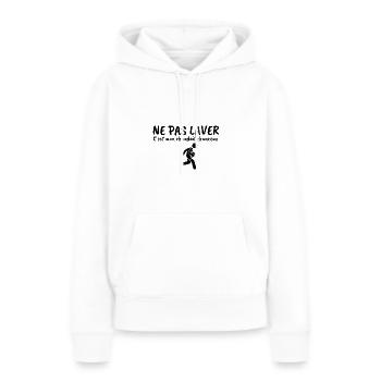 Ne pas laver mon chandail chanceux rugby - Sweat à capuche Premium bio Femme - blanc - Devant - Julia (174cm)