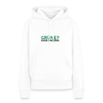 Grüne? Eher ungern! - Frauen Premium Bio Hoodie - Weiß - Vorne - Julia (174cm)