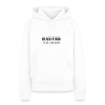 badass à la retraite - Sweat à capuche Premium bio Femme - blanc - Devant - Julia (174cm)