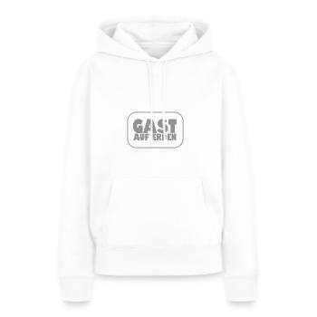 GAST AUF ERDEN - Frauen Premium Bio Hoodie - Weiß - Vorne - Julia (174cm)