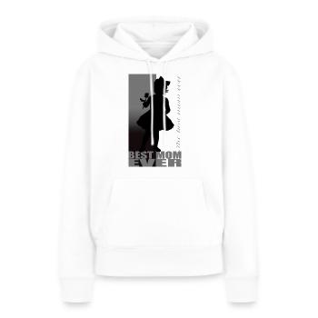 meilleure maman de tous les temps fille avec rose - Sweat à capuche Premium bio Femme - blanc - Devant - Julia (174cm)