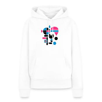 Différentes formes géométriques - Sweat à capuche Premium bio Femme - blanc - Devant - Julia (174cm)