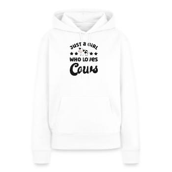 Vache Vaches - Sweat à capuche Premium bio Femme - blanc - Devant - Julia (174cm)