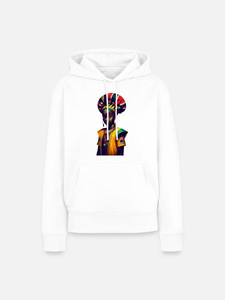 Afrikanisches Gesicht - Frauen Premium Bio Hoodie - Weiß