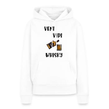 veni vidi whisky - Sweat à capuche Premium bio Femme - blanc - Devant - Julia (174cm)