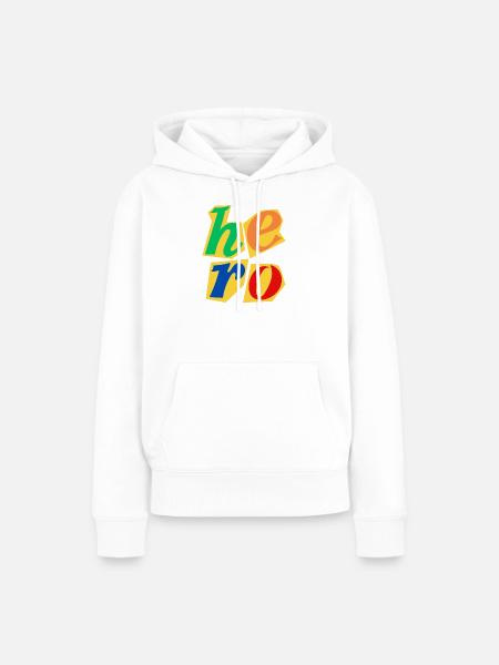 Hero Block Buchstaben-Design - Frauen Premium Bio Hoodie - Weiß