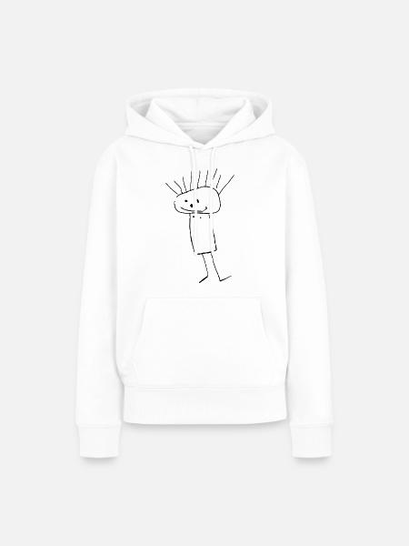 Männchen - Frauen Premium Bio Hoodie - Weiß