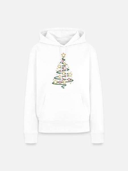 Christbaum-Sterne - Frauen Premium Bio Hoodie - Weiß