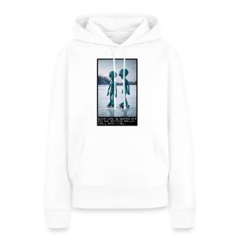 Aliens beim Eislaufen - Frauen Premium Bio Hoodie - Weiß - Vorne - Julia (174cm)