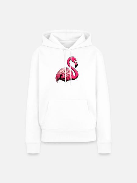 Flamingo - Frauen Premium Bio Hoodie - Weiß