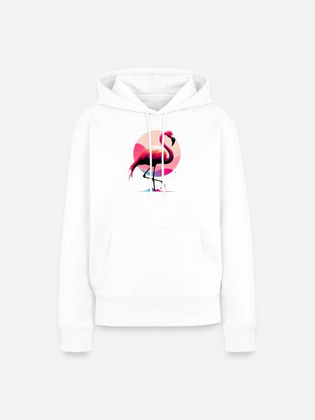 Flamingo - Frauen Premium Bio Hoodie - Weiß