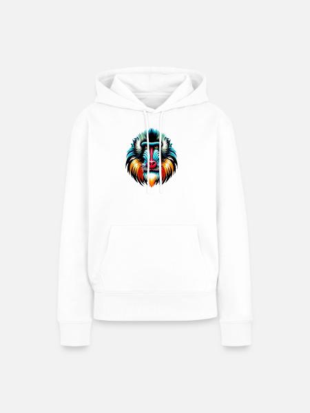 Mandrill-Affe - Frauen Premium Bio Hoodie - Weiß