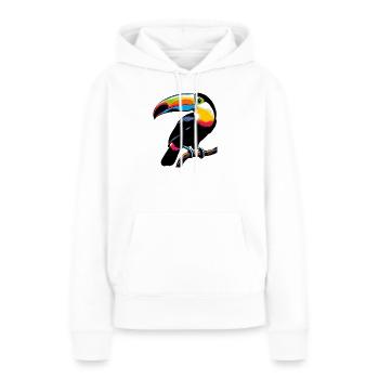 Toucan - Sweat à capuche Premium bio Femme - blanc - Devant - Julia (174cm)