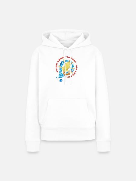 Katze raus - Frauen Premium Bio Hoodie - Weiß
