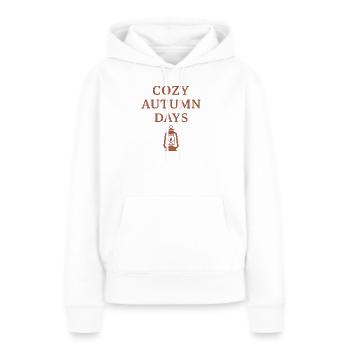 Cozy autumn days with lantern motif - Women’s Premium Organic Hoodie - white - Front - Julia (174cm)