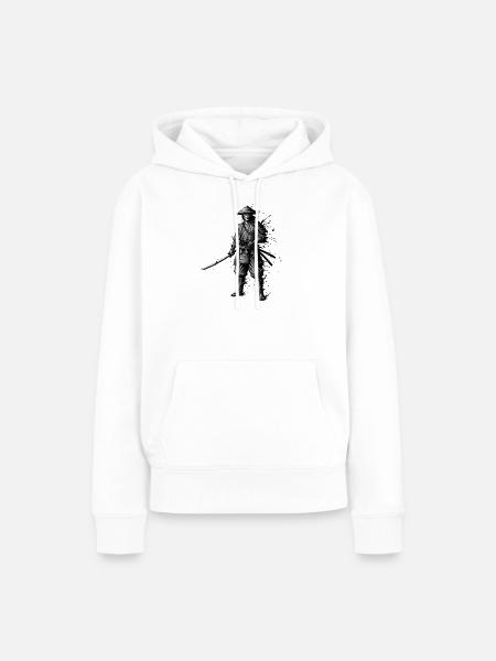 Samurai Krieger mit Katana einsamer-ronin-japan - Frauen Premium Bio Hoodie - Weiß