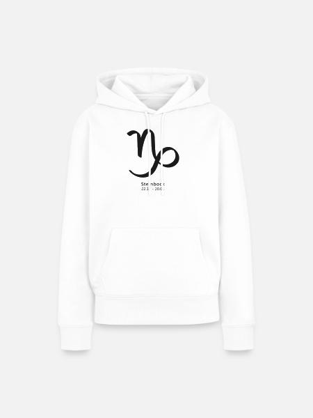 Steinbock Symbol Sternzeichen - Frauen Premium Bio Hoodie - Weiß