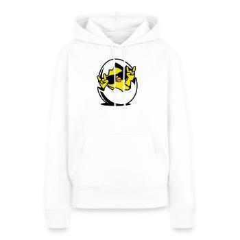 Rock Chick – Cool Chick dans un œuf - Sweat à capuche Premium bio Femme - blanc - Devant - Julia (174cm)