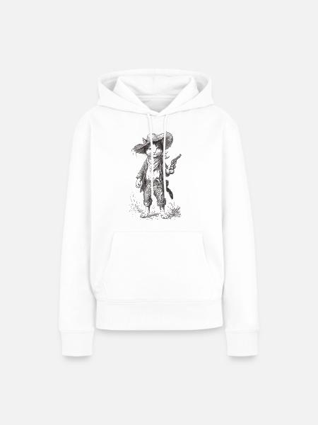 Katzenbandit - Frauen Premium Bio Hoodie - Weiß