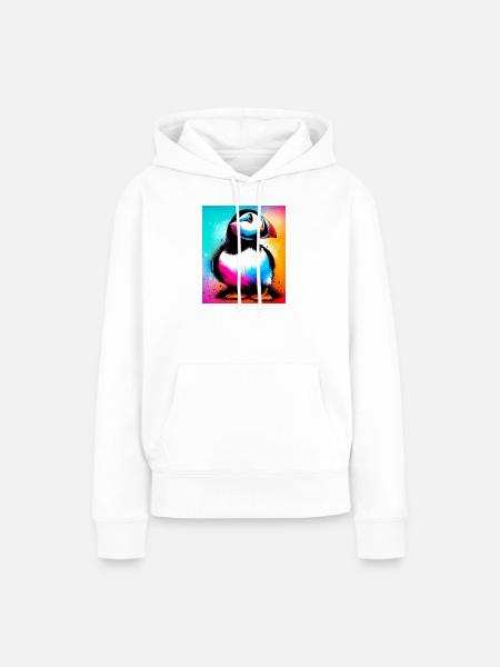 Papageitaucher - Frauen Premium Bio Hoodie - Weiß