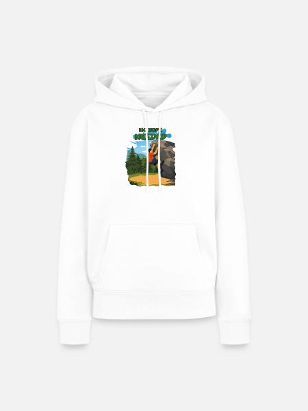 Kein Seil Nötig: Boulder-Kletterer - Frauen Premium Bio Hoodie - Weiß