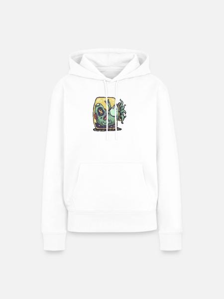 Alieno-Avocado im Toaster - Frauen Premium Bio Hoodie - Weiß