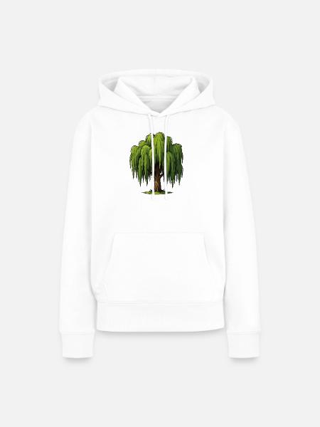Weinende Weide Grafik - Frauen Premium Bio Hoodie - Weiß
