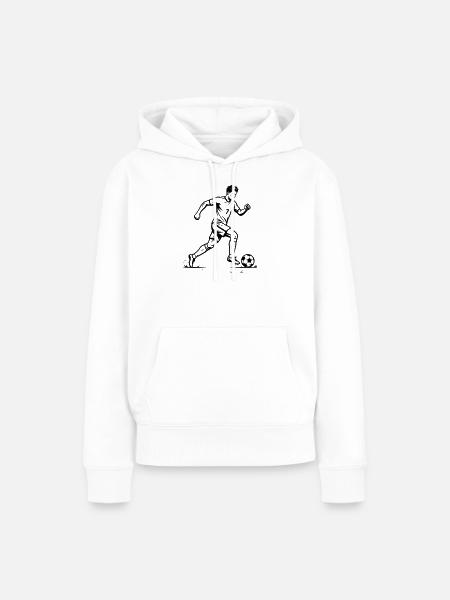 Fußballspieler - Frauen Premium Bio Hoodie - Weiß