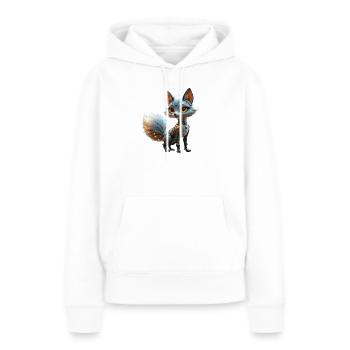 Cyber Renard Bleu - Sweat à capuche Premium bio Femme - blanc - Devant - Julia (174cm)