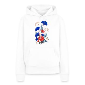 Bouquet de ginkgo corail - Sweat à capuche Premium bio Femme - blanc - Devant - Julia (174cm)
