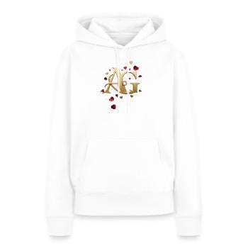Goldenes Monogramm A&G mit Herzen - Frauen Premium Bio Hoodie - Weiß - Vorne - Julia (174cm)