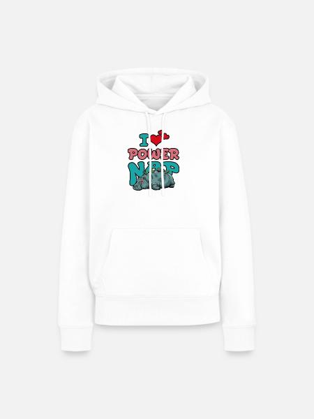 Power-Nap Hippo. Ich liebe es! - Frauen Premium Bio Hoodie - Weiß