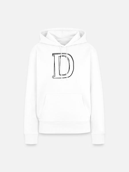 Buchstabe D handgezeichnet - Frauen Premium Bio Hoodie - Weiß