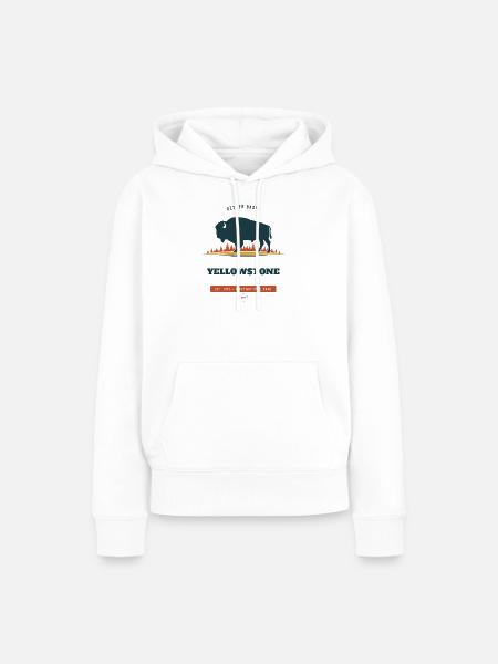 Bisons im Yellowstone-Nationalpark - Frauen Premium Bio Hoodie - Weiß