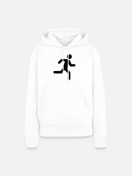 Running Man - Frauen Premium Bio Hoodie - Weiß