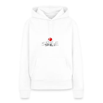 Smile - Clown - Sweat à capuche Premium bio Femme - blanc - Devant - Julia (174cm)