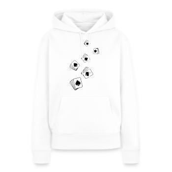 Icône de carte - Sweat à capuche Premium bio Femme - blanc - Devant - Julia (174cm)