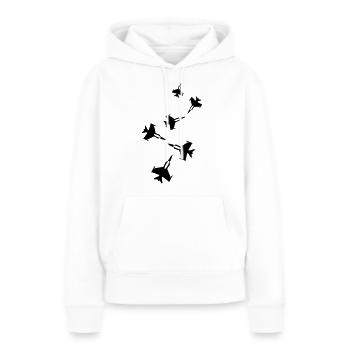 Symbole de jet d’avion - Sweat à capuche Premium bio Femme - blanc - Devant - Julia (174cm)