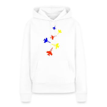 Symbole de jet d’avion - Sweat à capuche Premium bio Femme - blanc - Devant - Julia (174cm)