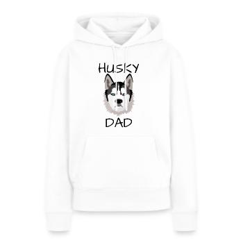 Husky Dad - Sweat à capuche Premium bio Femme - blanc - Devant - Julia (174cm)