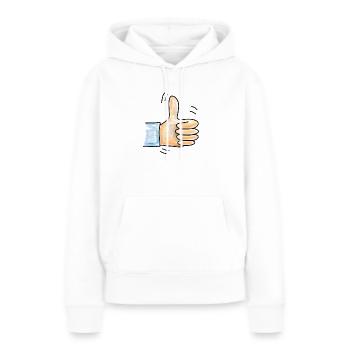 Daumen hoch - Frauen Premium Bio Hoodie - Weiß - Vorne - Julia (174cm)