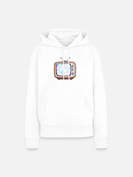 Retro TV - Frauen Premium Bio Hoodie - Weiß