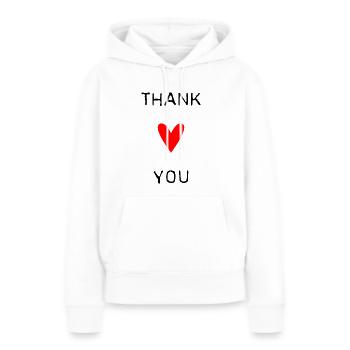 VIELEN DANK. DANKE. VIELEN DANK. JAHRESTAG. GEBURT. - Frauen Premium Bio Hoodie - Weiß - Vorne - Julia (174cm)