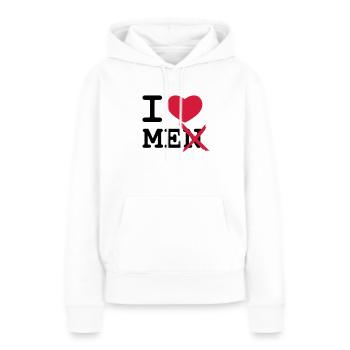 I Love Men - Frauen Premium Bio Hoodie - Weiß - Vorne - Julia (174cm)