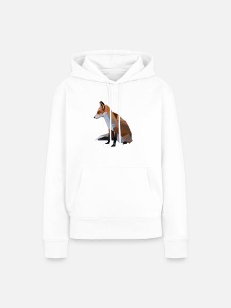 Fuchs - Low Poly Art. - Frauen Premium Bio Hoodie - Weiß