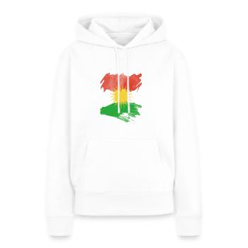 Drapeau du Kurdistan, drapeau du Kurdistan - Sweat à capuche Premium bio Femme - blanc - Devant - Julia (174cm)
