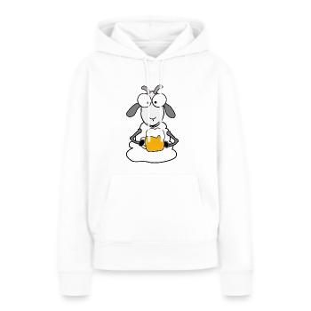 Boire de la bière - Sweat à capuche Premium bio Femme - blanc - Devant - Julia (174cm)