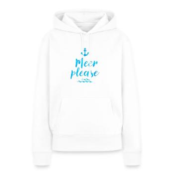 MEER PLEASE WASSERFARBEN IM VINTAGE LOOK - Frauen Premium Bio Hoodie - Weiß - Vorne - Julia (174cm)